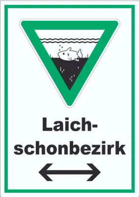 Produktbild von Laichschonbezirk Richtungspfeil links und rechts Aufkleber A4 (210x297mm)
