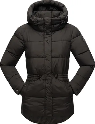 Produktbild von Marikoo Akumaa Warme Damen Winter Steppjacke mit Kapuze Übergangsjacke Winterjacke Schwarz Gr. 42 - XL