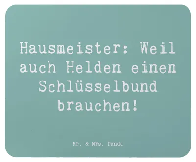 Produktbild von Mr. & Mrs. Panda Mauspad Spruch Hausmeister Held - Meeresbrise - Geschenk, Berufsalltag, Bewohner, Berufe, Wertschätzung, Werkzeug, pc mousepad, laptop, Mouse Pad, Beruf