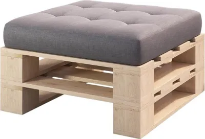Produktbild von Lermowood Palettenmöbel Mp Hocker 80 x 60 x 40 cm Natur | Europaletten Indoor und Outdoor Lounge Gartenmöbel Holz Gartenmöbel Set Lounge Möbel Terrasse Balkon Loft Stil Paletten