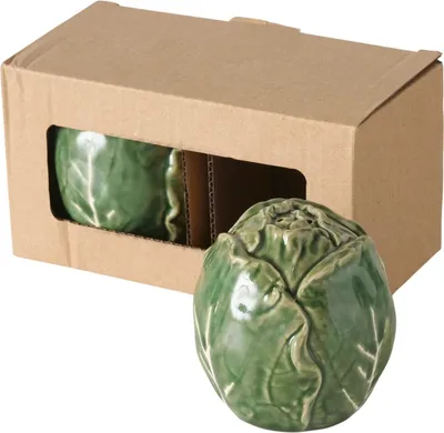Immagine prodotto di BOLTZE Streuer Cabbage (2 tlg., Grün, Keramik, Höhe 7,5 cm, Füllmenge 135 ml)