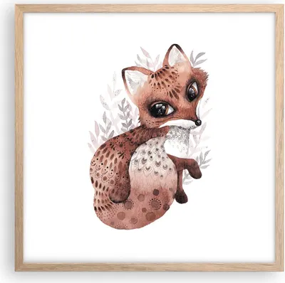 Produktbild von Gerahmtes Poster - Rahmen in heller Eiche - Fuchs November Tier - 50x50 cm - Wand Bild - Wanddeko - Wandbilder - Kunstposter - Wandposter - Bilderrahmen - Bilder - Kunstdruck - P2NAC50x50-4968