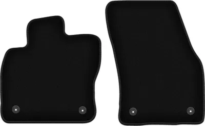 Image de Wielganizator Tapis avant de sol velours sur-mesure pour Volkswagen Touran II (2016-, monospace) noir, jeu 2 pièces, fixations