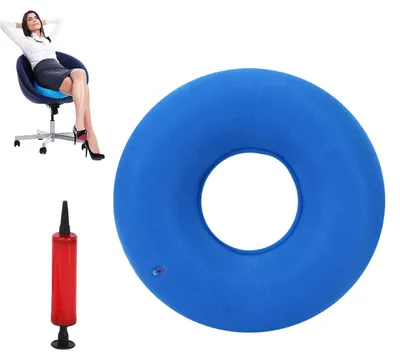 Produktbild von Orthopädisches Ringkissen mit Pumpe zur Schmerzlinderung – Sitzkissen für Schwangerschaft, Steißbeinschmerzen, Ischias und Druckstellen, blau