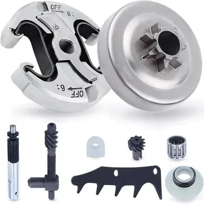 Obrázek produktu pro Řetězové kolo a spojka pro Husqvarna 345, 445, 340, 450, řetězové kolo .325'' rozteč, 6 zubů + spojkový buben + ložisko, náhradní díly, sada příslušenství pro řetězové pily 8 v 1