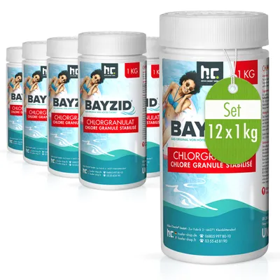 Produktbild von 12x 1 kg BAYZID® Chlorgranulat für Pools