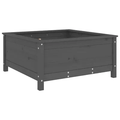 Obrázek produktu pro Zahradní truhlík šedý 82,5 x 82,5 x 39 cm masivní borové dřevo