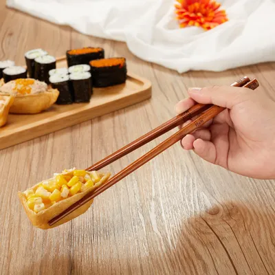 Imagen del producto de Palillos reutilizables, de madera, con diseño de panda, 1 par, para sushi
