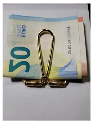 Produktbild von Geldklammer für Badezimmer, Gold, mit Sprungfeder, Money Clips, handgefertigt, Unisex
