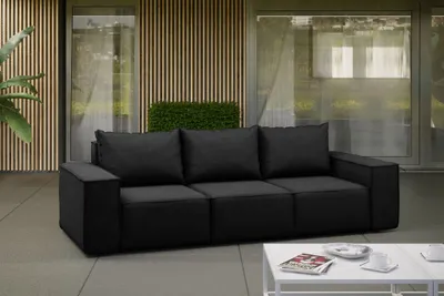 Produktbild von Gartensofa Loungesofa Sofa 3-Sitzer GARDENT wetterfester Stoff NXL Schwarz