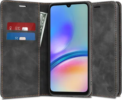 Produktbild von Techsuit Confy Book Wallet Klapphülle für Samsung Galaxy A05s - Schwarz