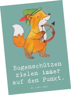 Produktbild von Mr. & Mrs. Panda Postkarte Bogenschützen Fokussierung - Meeresbrise - Geschenk, Fotokarte, Punkt, Teamsport, Bogensport, Postkarten, Grußkarte, Ansichtskarten, Sportler