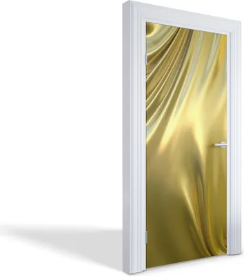 Produktbild von Türfolien Design Selbstklebende Wandsticker Türtapeten - Goldene Wellen - 95 x 205 cm