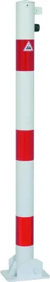Produktbild von Absperrfosten aus Stahlrohr Ø 60 mm, umlegbar, für Vorhangschloss, zum Einbetonieren feuerverzinkt, mit Pulverbeschichtung