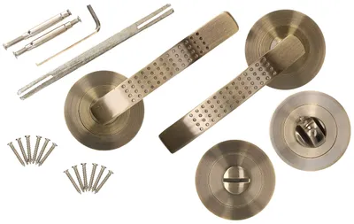 Image de KOTARBAU® Kit de fixation pour cuvette de toilette, finition patinée – Kit de 110 mm