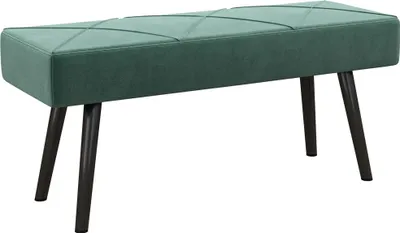 Image de Tabouret de pied Banc - Salon Ottomane - Pieds en acier - Charge 120 kg - 100x36x45 cm - Mousse & Polyester - Moderne Minimaliste - Vert