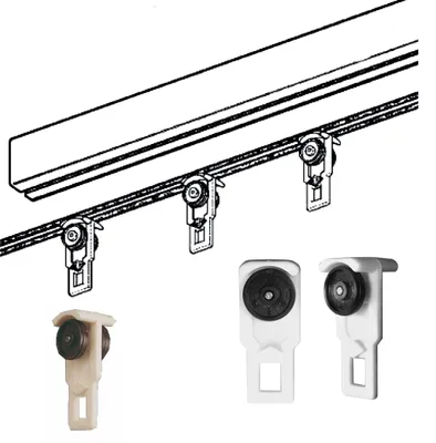 Image de cyclingcolors : 2 supports pour rideaux, compatibles avec rails à rideaux et portes coulissantes