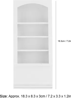 Immagine prodotto di 1:12 Libreria in miniatura in legno per casa delle bambole, modello di mobile simulato, accessorio giocattolo (bianco)