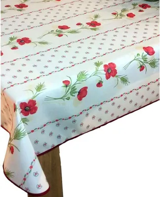 Produktbild von Provenzalische Tischdecke aus rechteckigem oder rundem fleckenabweisendem mohnrotem Stoff, 150 x 240 cm