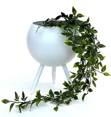 Produktbild von DanDiBo Blumenhocker Metall mit Topf Weiß 27 cm Blumenständer 96259 L Blumensäule Modern Pflanzenständer Pflanzenhocker