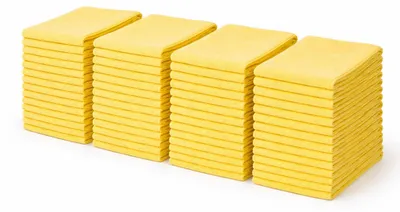 Produktbild von 40 Stück Reinigungstücher Mikrofasertuch 38x38 cm Gelb – Autotuch Poliertuch 210 g/m² fusselfrei für Auto & Haushalt