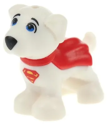 Produktbild von 1x Lego Tier Hund Super Hero weiß Umhang rot Superman Logo Krypto 28325pb01