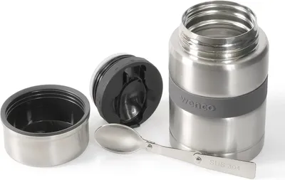 Produktbild von Lunchpot Thermocontainer aus Edelstahl, 750 ml, mit Löffel, für warme und kalte Speisen