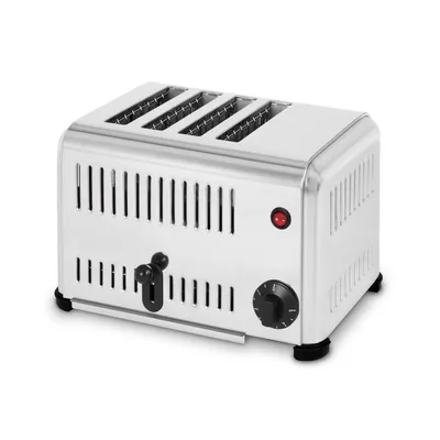 Produktbild von VERTES Gastro Toaster 4 Scheiben Elektrisch 2300W aus Edelstahl (Timer mit Klingel, Krümelschublade, Getrennte Schachtheizung)