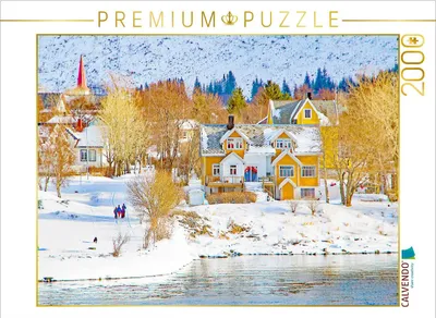 Produktbild von CALVENDO Puzzle Norwegisches Dorf 2000 Teile Puzzle quer | 2000 Teile Lege-Größe 90x67cm Foto-Puzzle für glückliche Stunden
