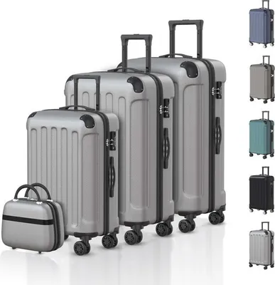 Produktbild von Voyagoux® 4-teiliges Kofferset - ABS Kofferset - L / M / S / XS - Koffer - Grau