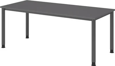 Produktbild von bümö Schreibtisch Serie-H - Nachbildung: Graphit, Gestell: Graphit, Größe:  180 x 80 cm