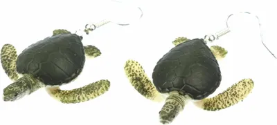 Produktbild von Schildkröte Ohrringe Miniblings Hänger Schildkröten Meeresschildkröte Turtle grün