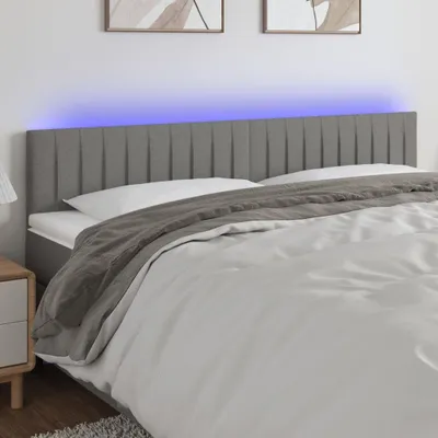 Produktbild von LED Kopfteil Dunkelgrau 160x5x78/88 cm Stoff