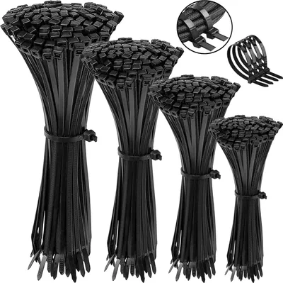 Produktbild von Polyamid-Kabelbinder-Set 4,8 mm, schwarz 8000 Stück