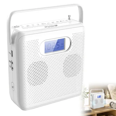 Produktbild von Tragbarer CD-Player mit Bluetooth, Stereo-Lautsprecher, AB-Wiederholung & Geschwindigkeitsregelung,FM-Radio,USB-Aufnahme, AUX/Kopfhöreranschluss & LCD