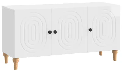 Image de Meuble TV Blanc brillant 99 x 34,5 x 50 cm Bois d'ingénierie