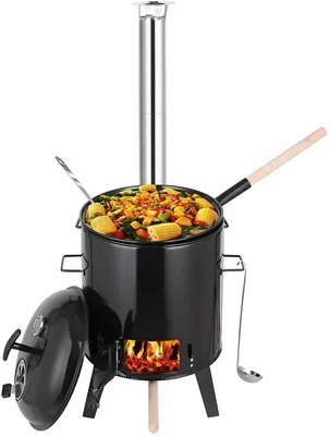 Produktbild von Ungarischer Gulaschkessel - 21 L Kesselgrill - Porzellanemailliertes Eisen - Für 5+ Personen - Leicht zu reinigen - Mit Deckel