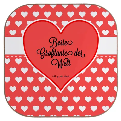 Produktbild von Mr. & Mrs. Panda Untersetzer für Gläser Großtante - Weiß - Geschenk, Grosstante, Tischuntersetzer, Groß, Beste, Tischschoner, Glas, gläseruntersetzer, Tassenuntersetzer
