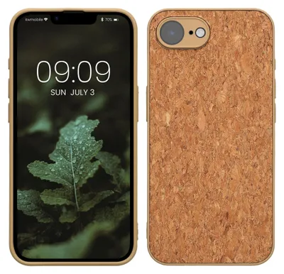 Produktbild von kwmobile Hülle kompatibel mit Apple iPhone 17e / iPhone 16e - Kork Handyhülle Cover - Schutzhülle TPU Case in Hellbraun