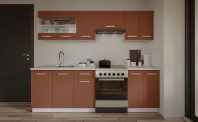 Produktbild von Küche Robby 240 cm Küchenzeile Küchenblock Singleküche Einbauküche