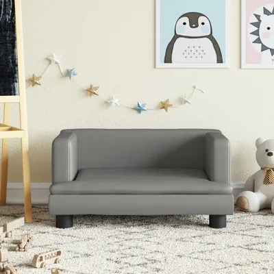 Produktbild von The Living Store Kindersofa Grau 60x40x30 cm Kunstleder