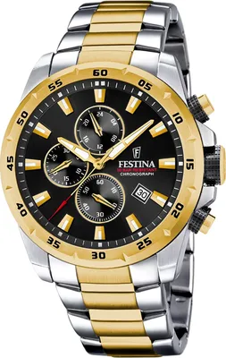 Produktbild von Festina Edelstahl Herren Uhr Armbanduhr silber gold Sport D2UF20562/4