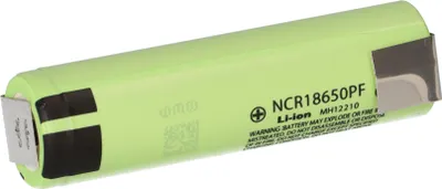 Image de Batterie rechargeable Panasonic Li-Ion NCR 18650 PF 2900 mAh 3,6 3,7 V à languette à souder en Z