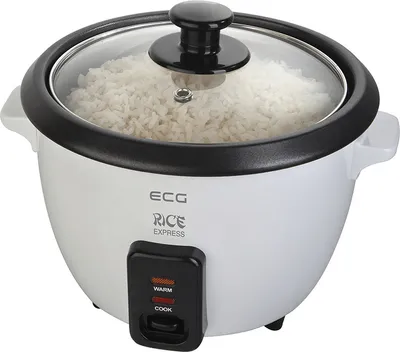 Produktbild von ECG RZ 060 | Kapacita 0,6l / 450g rýže | všechny druhy rýže | nepřilnavá nádoba na vaření | rýžovar | 300W | Bílá |