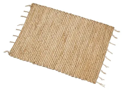 Rechteckiger Seegras-Teppich, natur, 90 x 60 cm