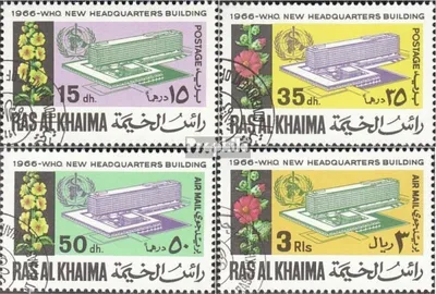 Produktbild von Briefmarken Ras al Chaima 1966 Mi 148A-151A (kompl.Ausg.) gestempelt Amtssitz der WHO