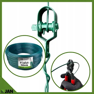 Image de Tendeur de fil - 90 Mm - Acier inoxydable - Protection contre la corrosion - Vert Ral 6005