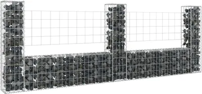 Produktbild von Maison Exclusive - Gabionenkorb U-Form mit 3 Säulen Eisen 260x20x100 cm