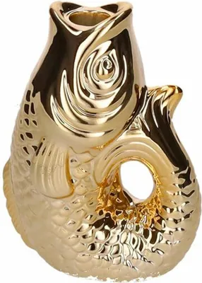 Image de Gift Company Bougeoir Monsieur Carafon S, bougeoir en forme de poisson, faïence, or, H 16.2 cm, 1055303021