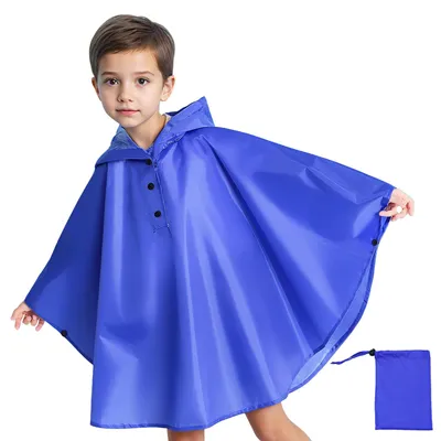 Produktbild von Regenponcho Wasserdicht - Kinderregenponcho - Atmungsaktiv - Faltbar - Strapazierfähig - Geeignet für 3-14 Jahre - Regenjacke